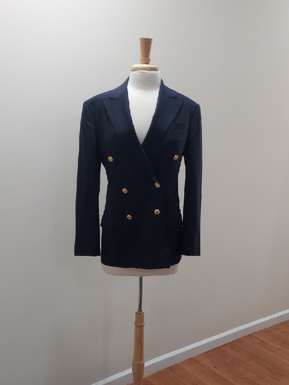 Polo by Ralph Lauren Navy Double-Breasted Blazer with Gold Buttons